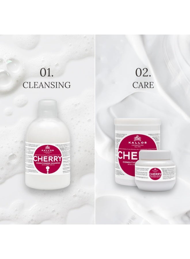 Kallos KJMN Cherry Conditioning Hair Mask with cherry seed oil 1000 ml - 33,81 Fl Oz - Image 4